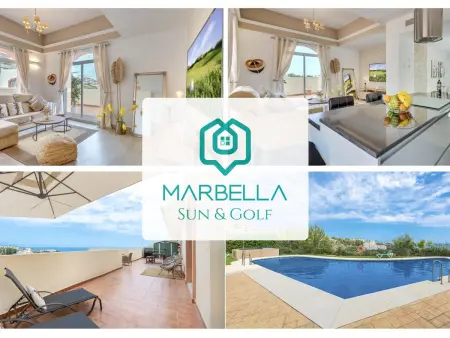 Location appartement à Mijas, Penthouse moderne avec terrasse, piscine et animaux admis à Mijas