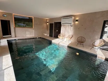 Lodge 8 pers. au Chambon-sur-Lignon : spa privé et piscine : photo 18