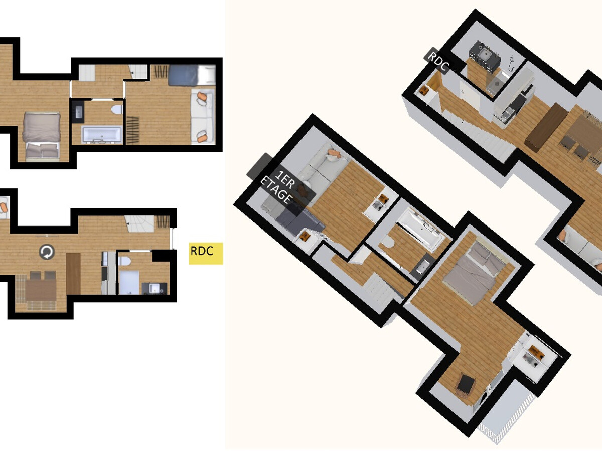 Duplex 46m² Val-d'Isère, 6 personnes, balcon sud - Photo 13