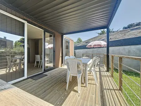 Mobil-home Luxe à Jullouville: 200m plage, piscine chauffée, 4 pers, parking, Wi-Fi inclus - Photo 1