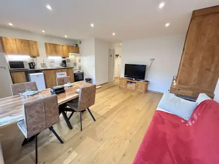 Studio + cabine à Megève, balcon sud, 550m des remontées : photo 2