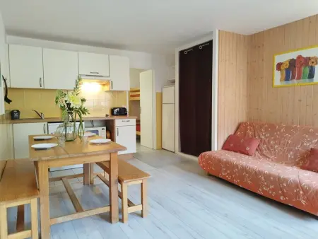 Location appartement à Orcières Merlette, Appartement T2 cabine pour 8 pers, ski aux pieds, bien équipé, proche commerces et sports