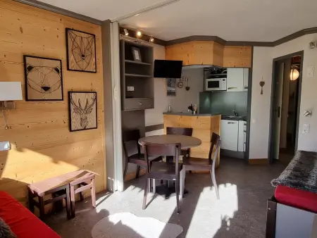 Location appartement à Plagne Aime 2000, Studio cosy avec accès direct pistes, vue piste, animaux admis