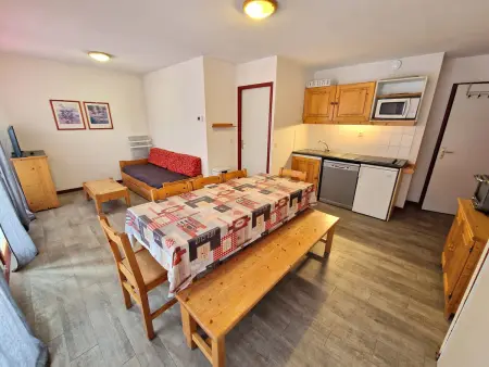 Location appartement à Valfréjus, Appartement au cœur de la station, 6/8 pers, 2 SDB, balcon, proche pistes et commerces