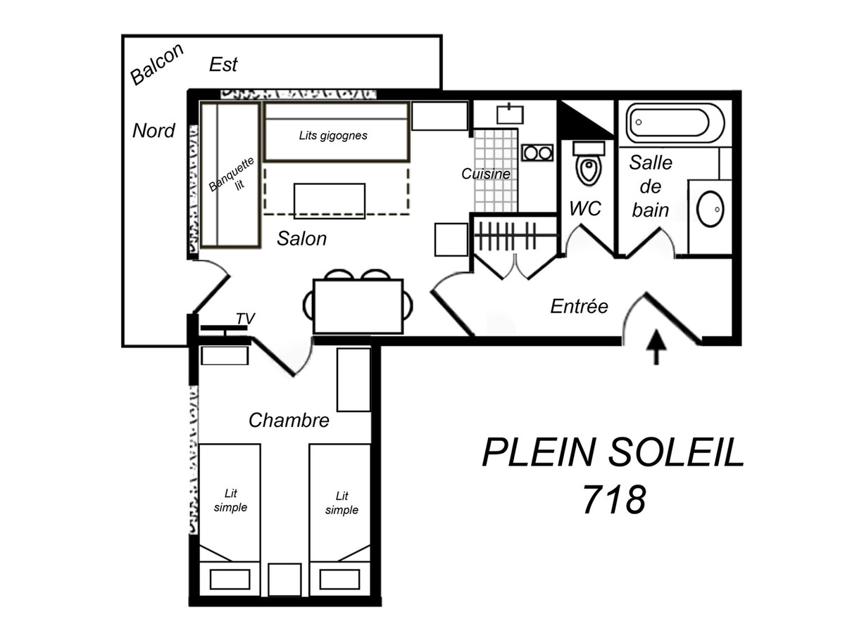 Appartement 2 pièces Méribel, balcon, 4 personnes - Photo 8
