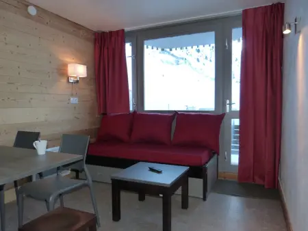 Location appartement à Plagne Aime 2000, Studio cozy aux pieds des pistes, balcon, animaux admis