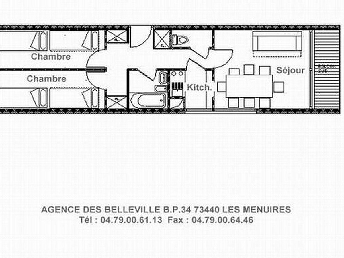 Appartement 8 pers. aux Menuires, balcon vue pistes - Photo 15