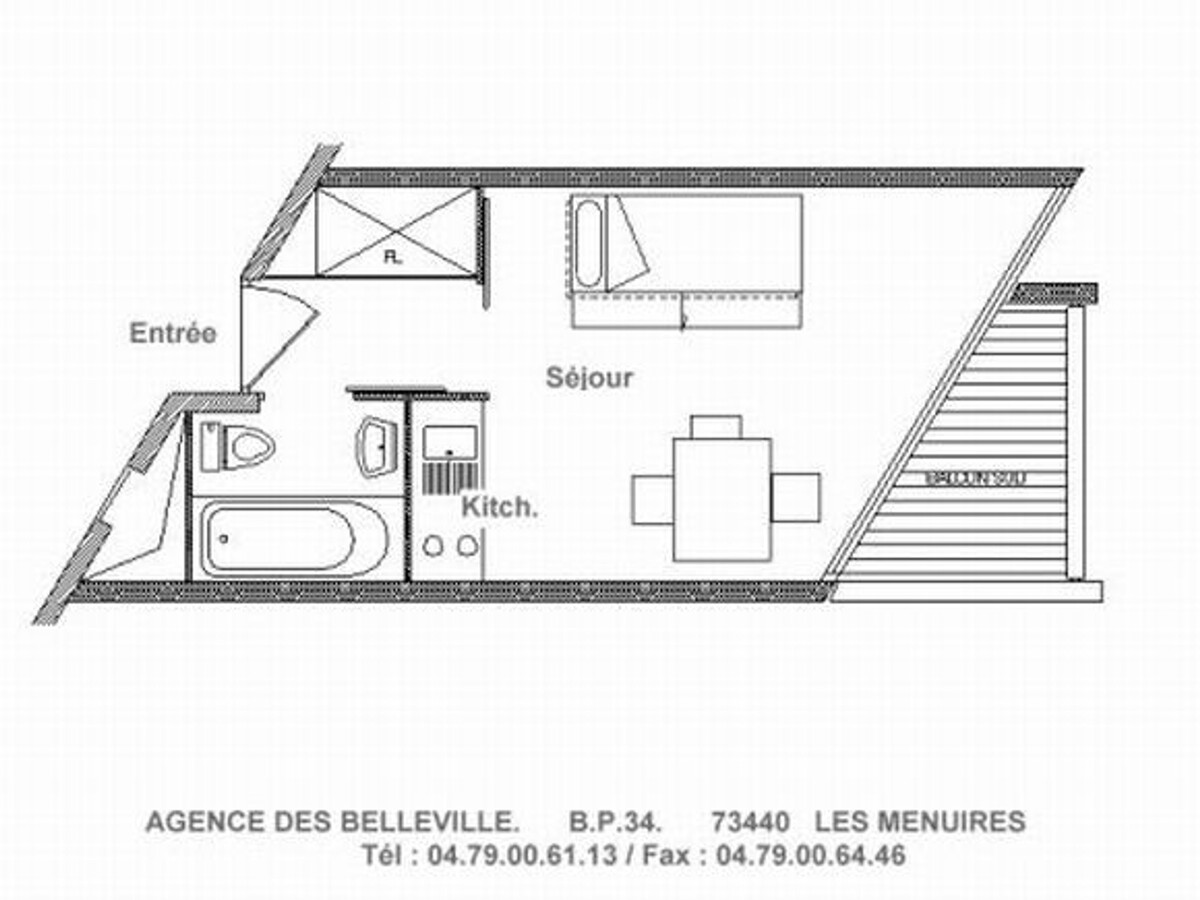 Studio 20m² aux Menuires, balcon sud, 6e étage - Photo 13