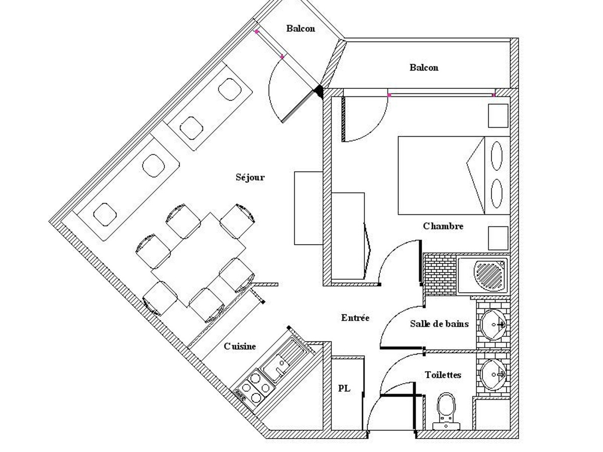Appartement rénové 2 pièces aux Menuires, 2 balcons ouest - Photo 14