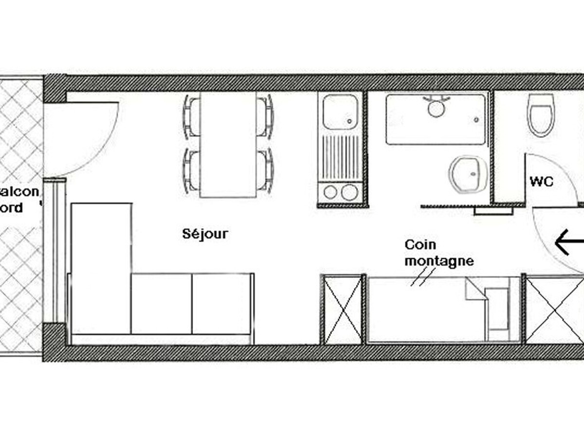 Studio 21 m² balcon, 4 personnes aux Menuires - Photo 16