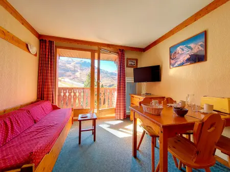 Location appartement à Les Menuires, Appartement 2 pièces ski aux pieds avec balcon exposé Sud-Ouest
