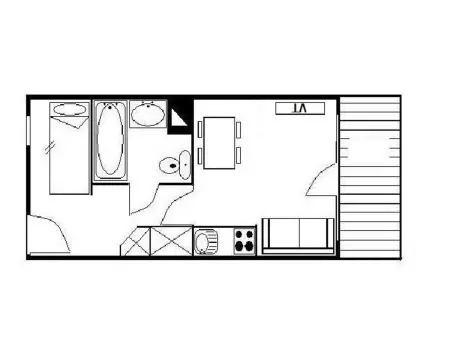 Studio 23m² balcon aux Menuires, 4 personnes : photo 14