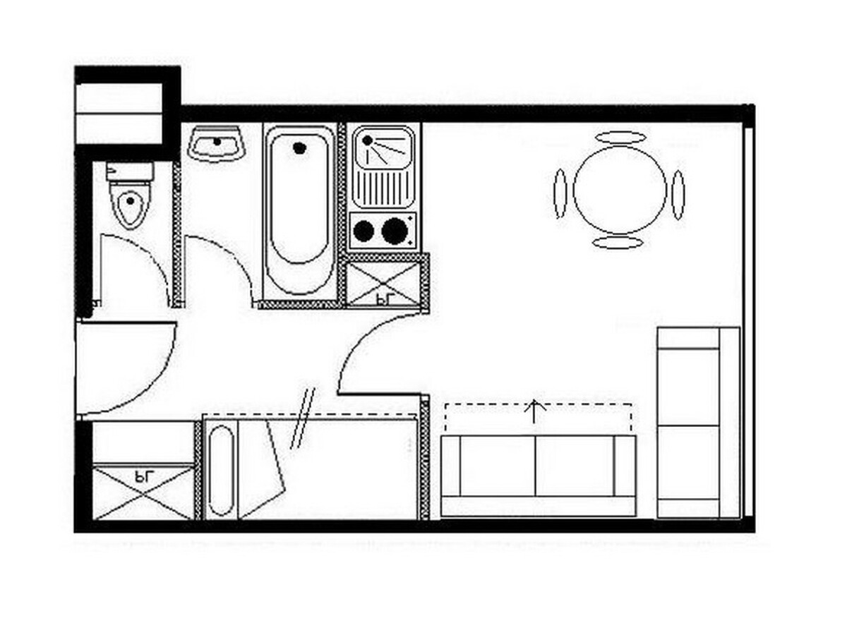 Studio skis aux pieds Les Menuires, 4 pers., Appartement 4 personnes à Les Menuires - Photo 12