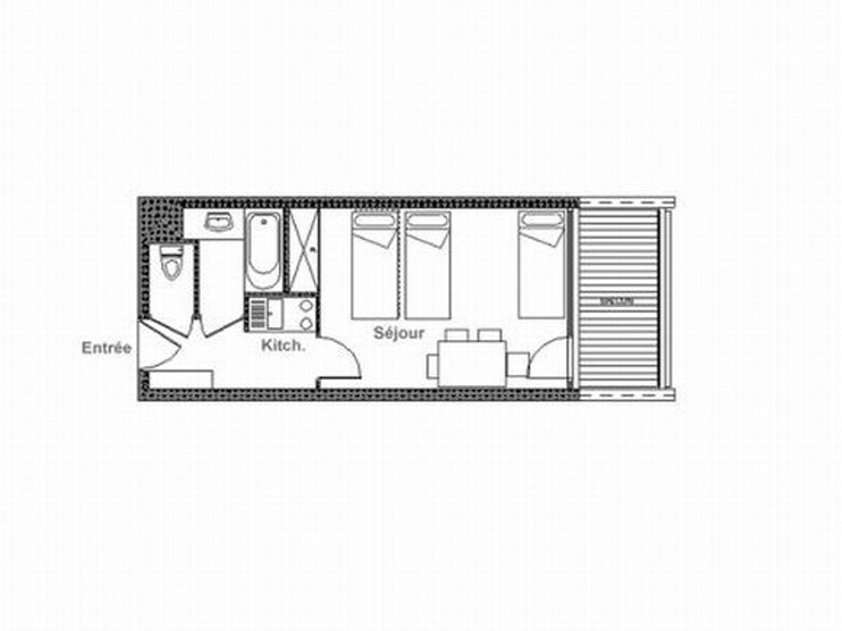 Studio 24 m² balcon sud · 4 personnes aux Menuires - Photo 13