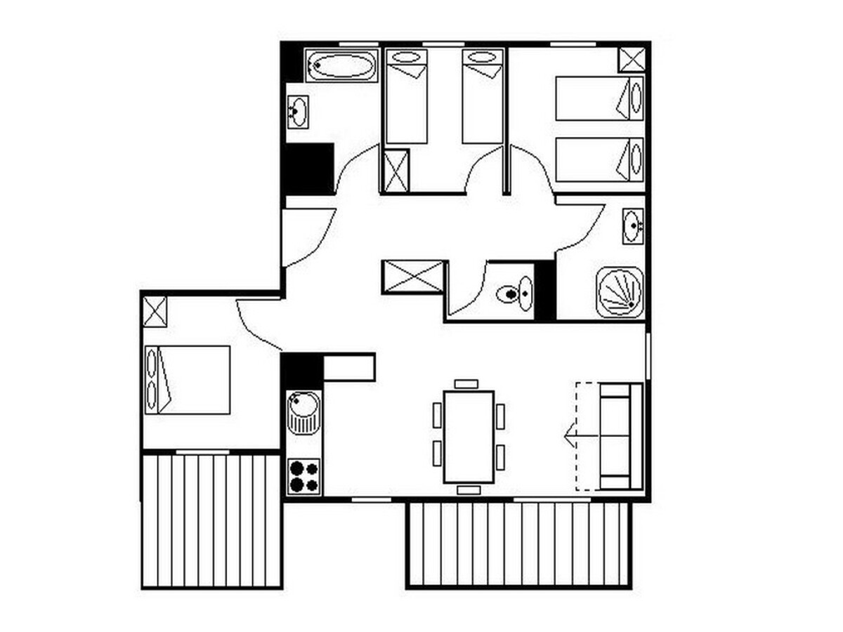 Appartement 8 pers. aux Menuires, sauna, hammam, balcon - Photo 13
