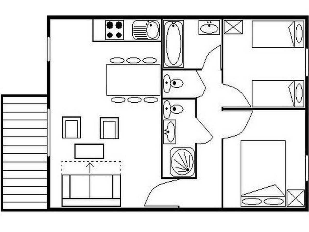 Appartement 6 pers. sauna & hammam, 1er étage Les Menuires - Photo 13
