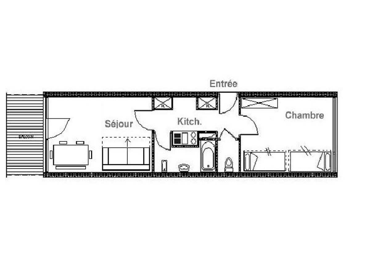 Appartement 2 pièces balcon Sud, 8e étage aux Menuires - Photo 16