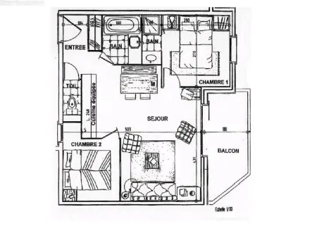 Appartement 3 pièces balcon Sud-Ouest aux Menuires : photo 15
