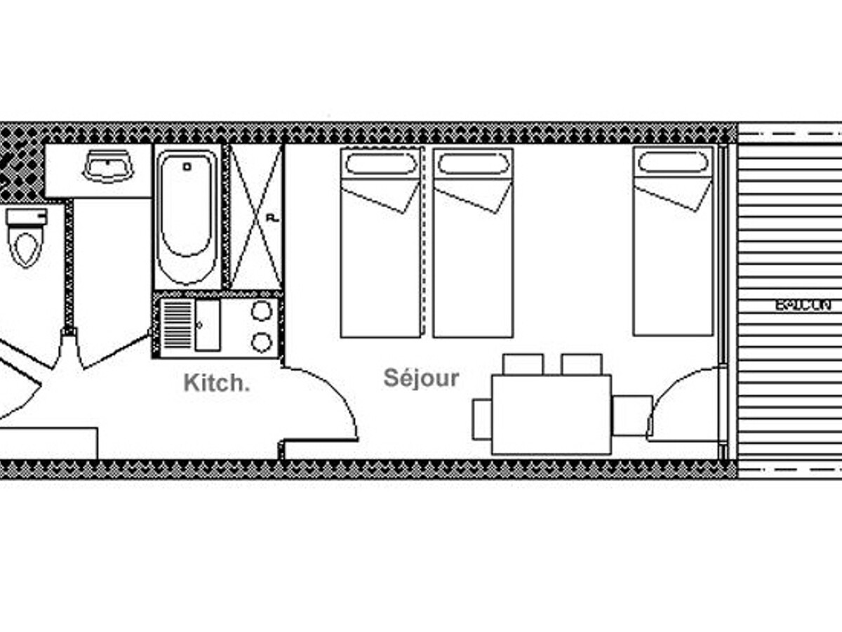 Studio 24 m² balcon Sud, ski aux pieds aux Menuires - Photo 12