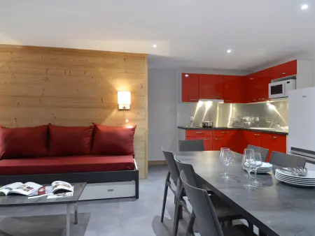 Location appartement à Plagne Bellecôte, Appartement rénové spacieux 3 pièces pour 8 pers, animaux admis, balcon, 2 sdb