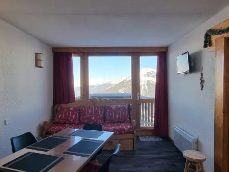 Location appartement à Plagne Aime 2000, Studio confortable 4 pers, Pied de pistes, Vue Mont Blanc
