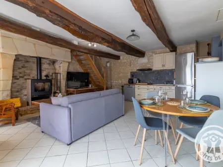 Gîte en tuffeau à Vaudelnay, poêle à bois et terrasse : photo 6