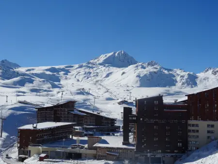 Studio 5 pers. Arc 2000, vue pistes, balcon sud : photo 3