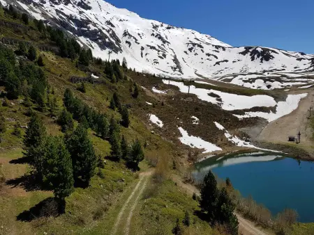 Studio 5 pers. Arc 2000, vue pistes, balcon sud : photo 4