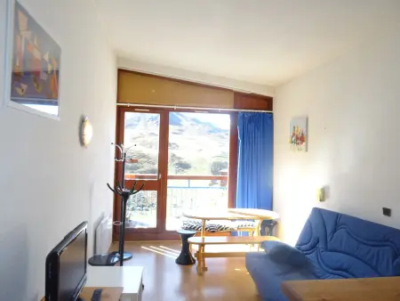 Studio 5 pers. Arc 2000, vue pistes, balcon sud : photo 10