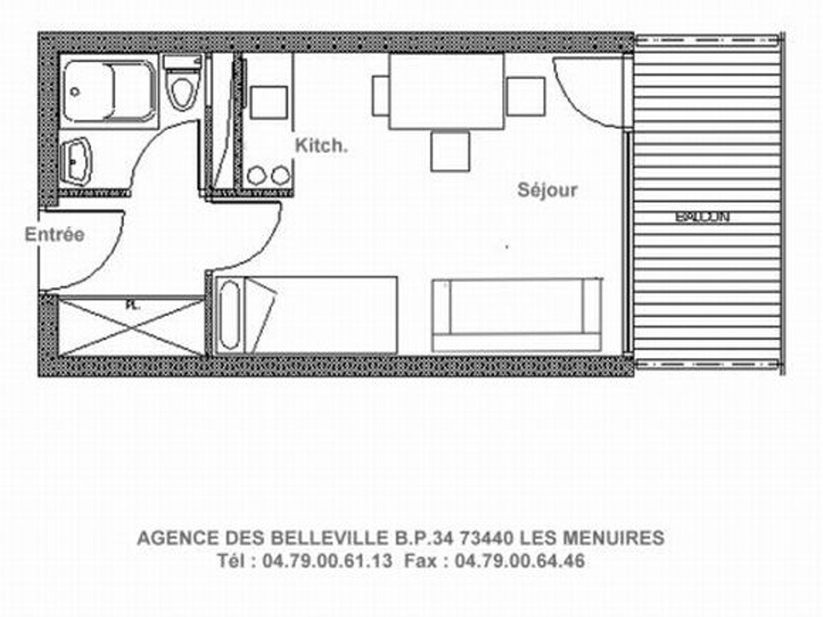 Studio rénové 18m² balcon Sud aux Menuires - Photo 13