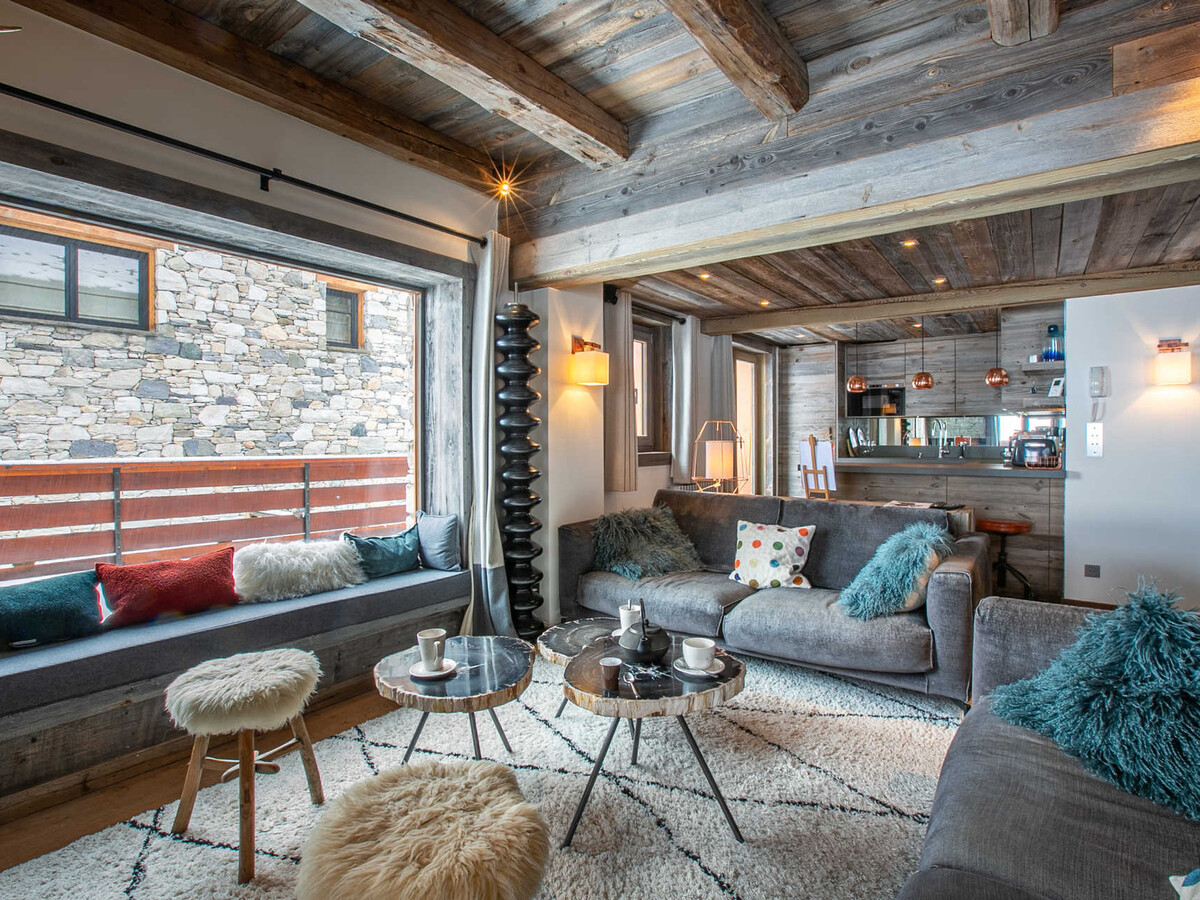 Appartement-chalet 110m² face au front de neige, hammam privé - Photo 3