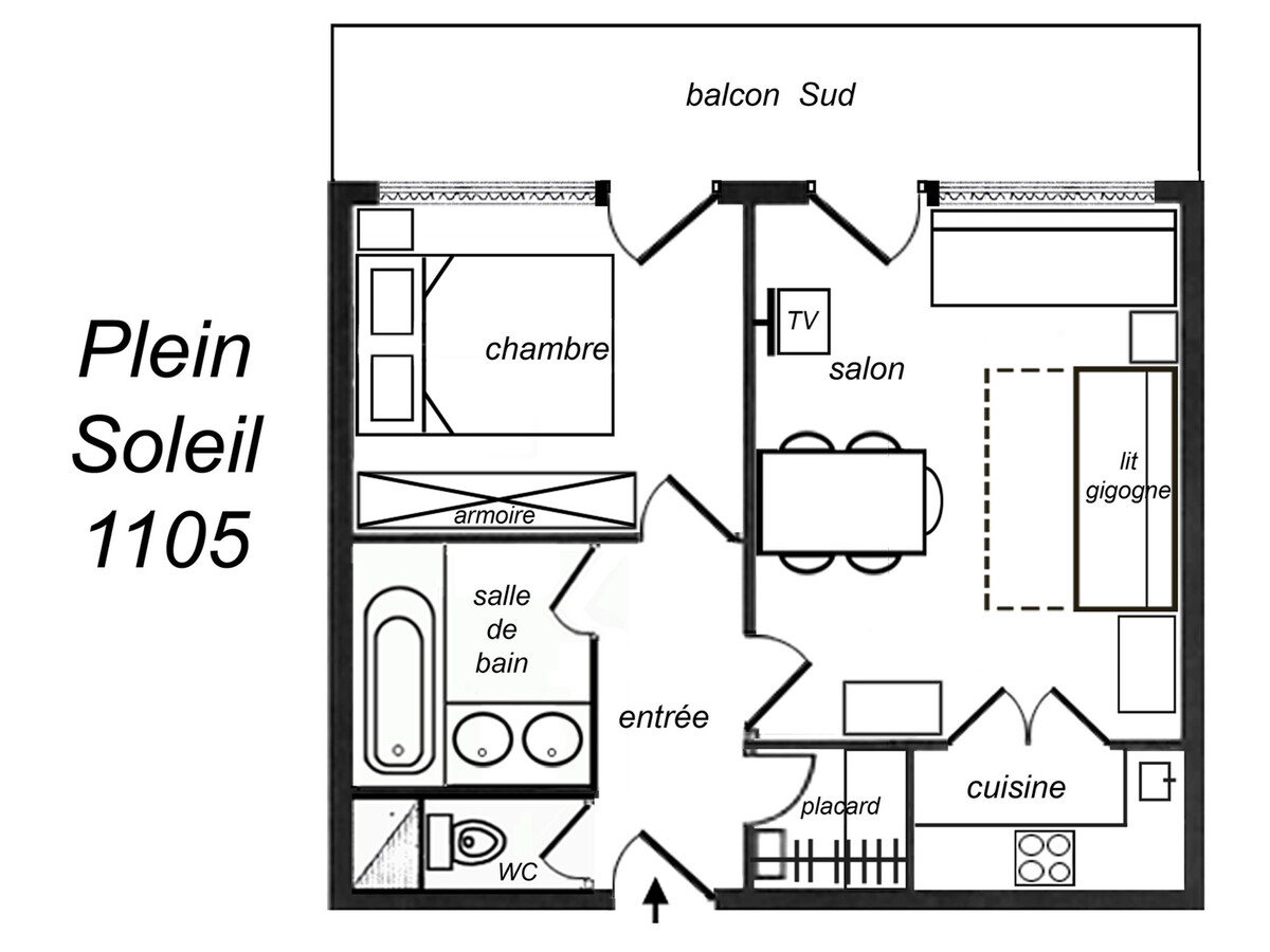 Appartement 2 pièces balcon sud, 5 pers à Méribel - Photo 7