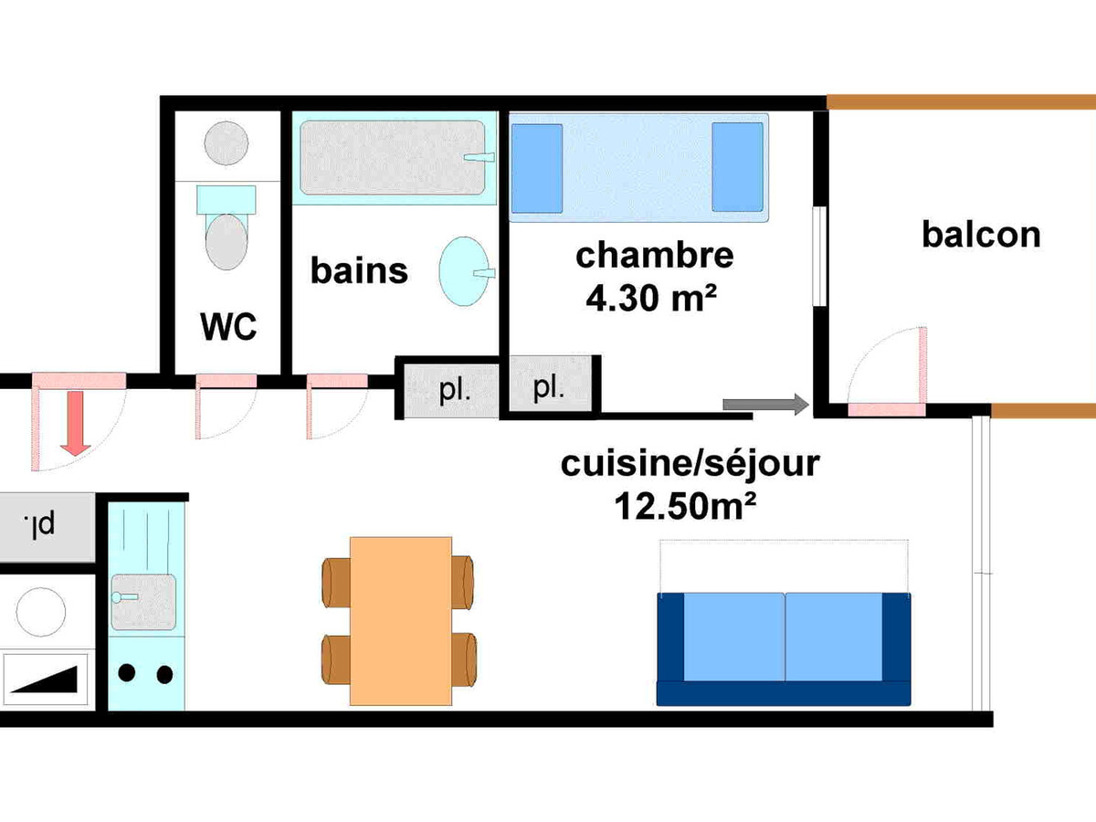 Appartement 4 pers Lanslevillard, balcon et parking - Photo 5