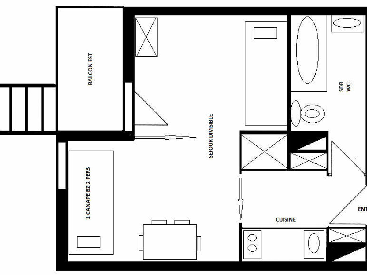 Studio 22m² Montchavin, 1 min pistes, balcon, parking - Photo 10
