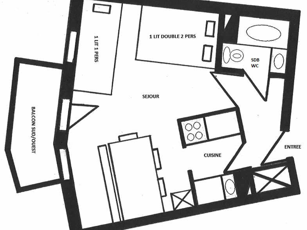 Studio rénové 3 pers. balcon, 1 min des pistes à Montchavin - Photo 9