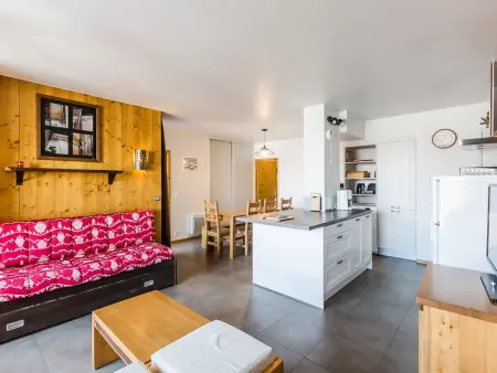 Location appartement à La Plagne Montchavin Les Coches, Appartement récent 4 pièces, 2 terrasses, parking couvert, pied des pistes