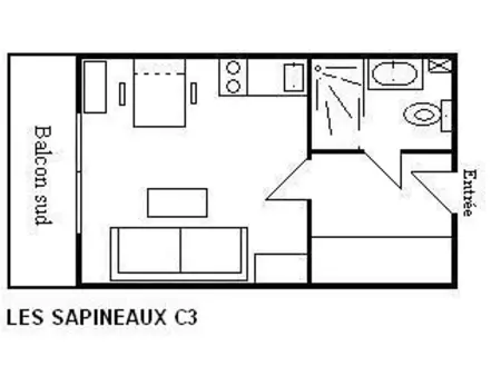 Studio rénové balcon Sud, 50m des pistes à Méribel : photo 22