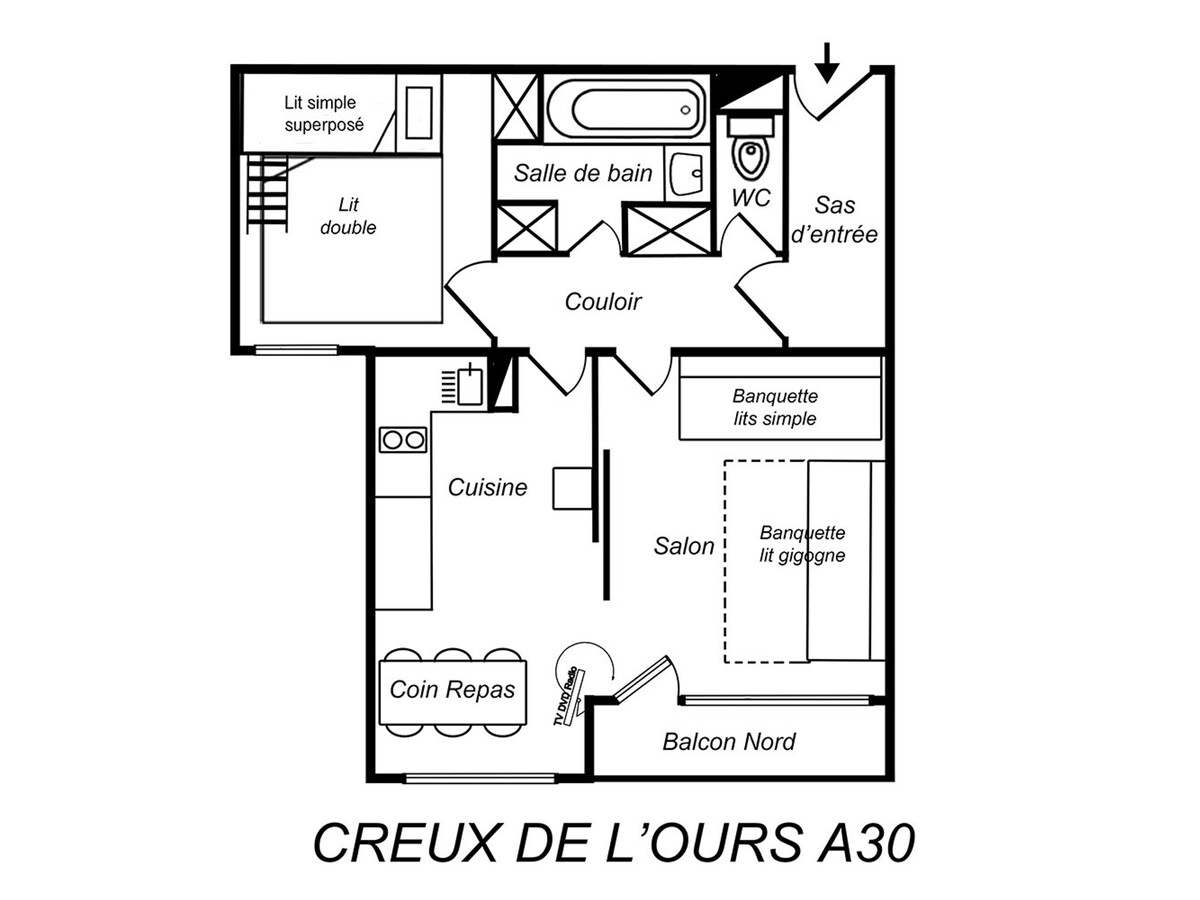 Appartement 5 pers. skis aux pieds à Méribel - Photo 8