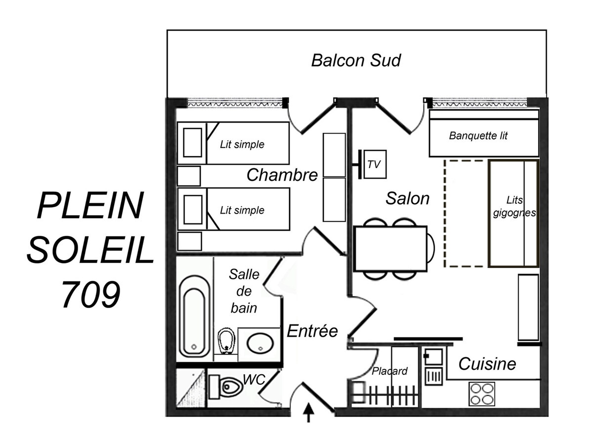 Appartement 2 pièces balcon sud à Méribel, 5 personnes - Photo 8