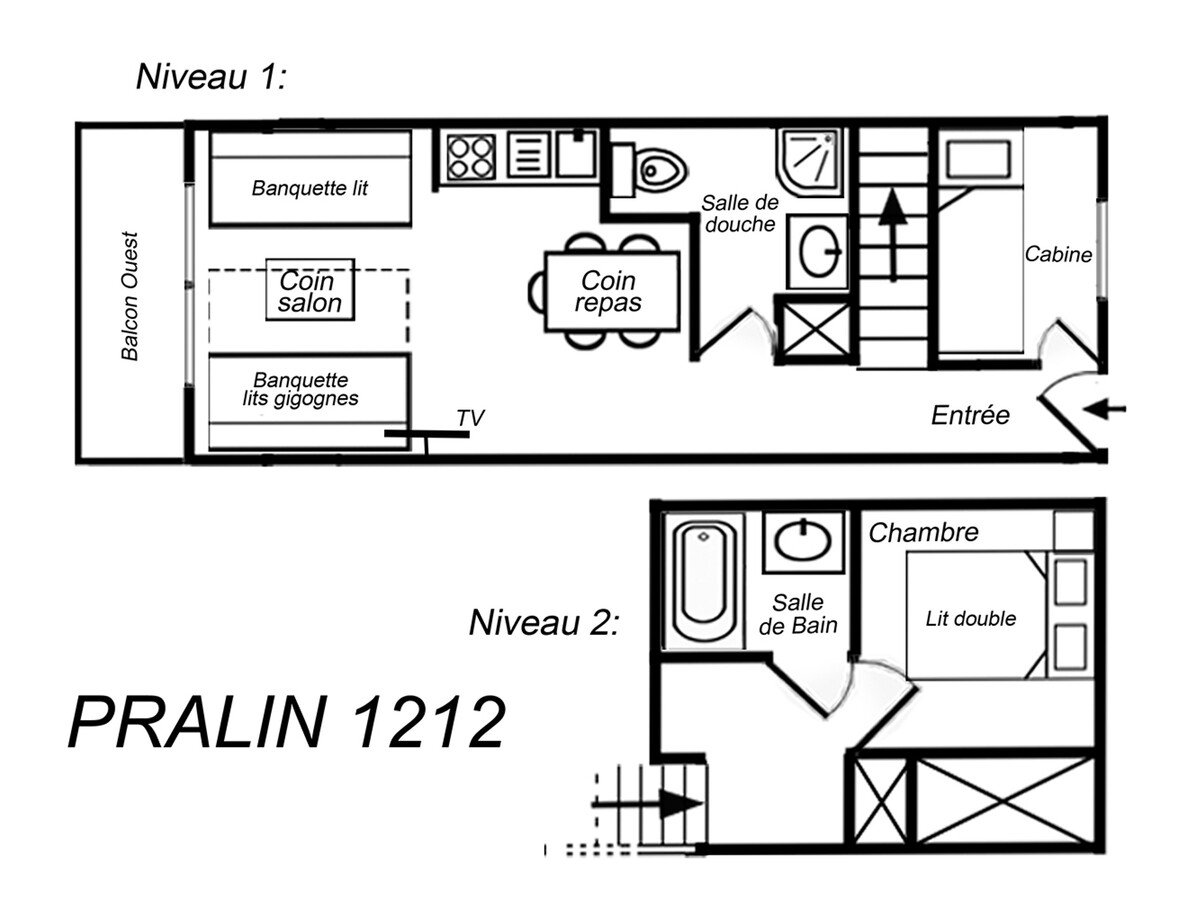 Duplex 6 pers. balcon Ouest à Méribel - Photo 9