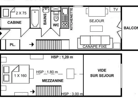 Studio mezzanine 4 pers aux Saisies, centre station - Photo 2
