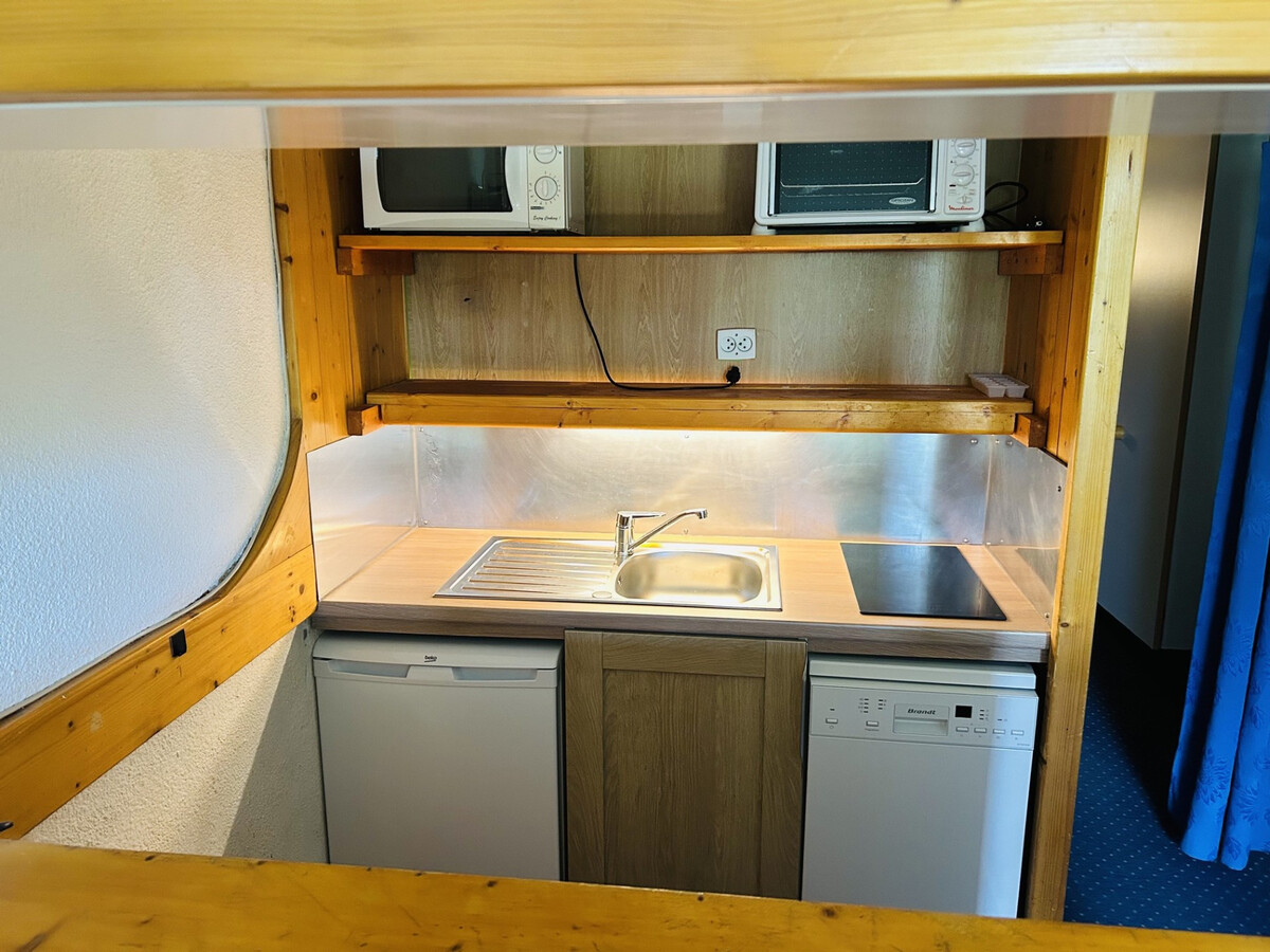 Studio cabine 28m² aux Arcs 1800, balcon vue pistes - Photo 3