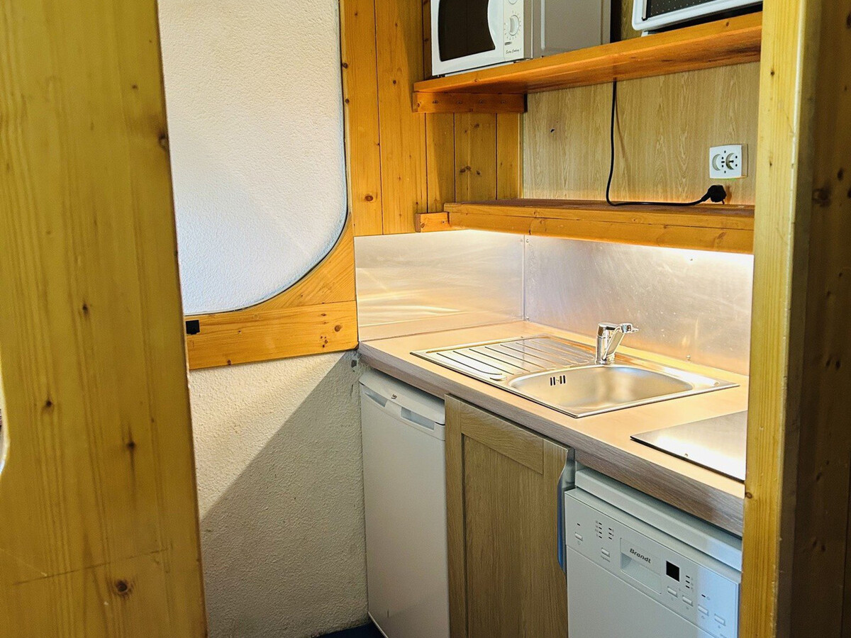 Studio cabine 28m² aux Arcs 1800, balcon vue pistes - Photo 4