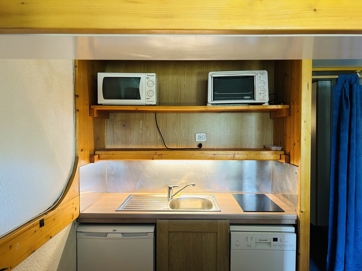 Studio cabine 28m² aux Arcs 1800, balcon vue pistes - Photo 10