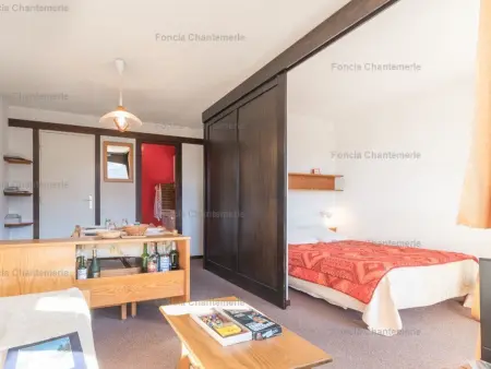 Location appartement à Saint Chaffrey , Charmant studio 4 pers à Serre-Chevalier avec balcon, TV, lave-vaisselle - Animaux non admis