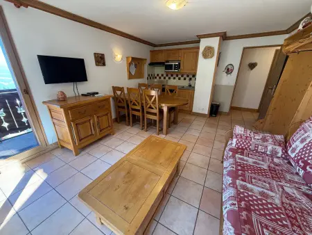 Appartement 3 pièces cabine aux Adrets-Prapoutel, vue piste : photo 2