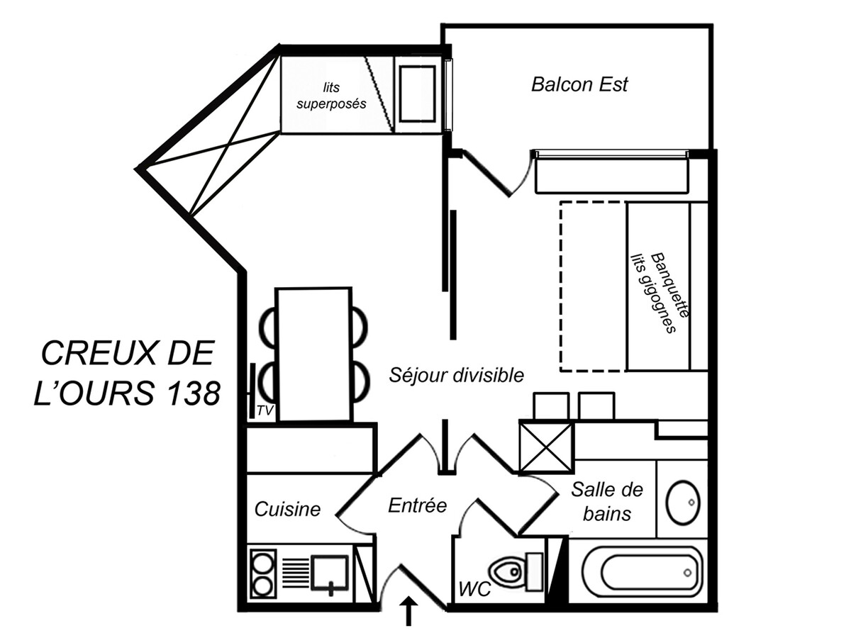 Studio divisible 4 pers, skis aux pieds à Méribel - Photo 10