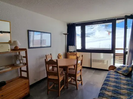 Location appartement à Plagne Aime 2000, Studio confortable au pied des pistes, 3/4 pers.