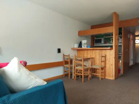 Studio cabine 5 pers. aux Arcs 1800, balcon Sud-Ouest : photo 3