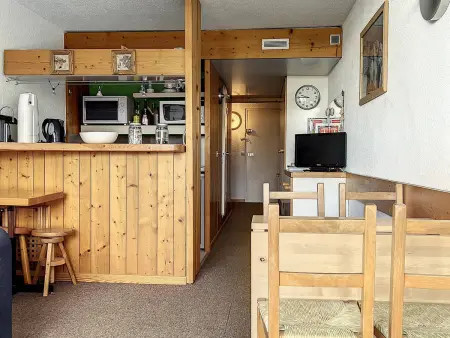 Studio cabine 5 pers. aux Arcs 1800, balcon Sud-Ouest : photo 4
